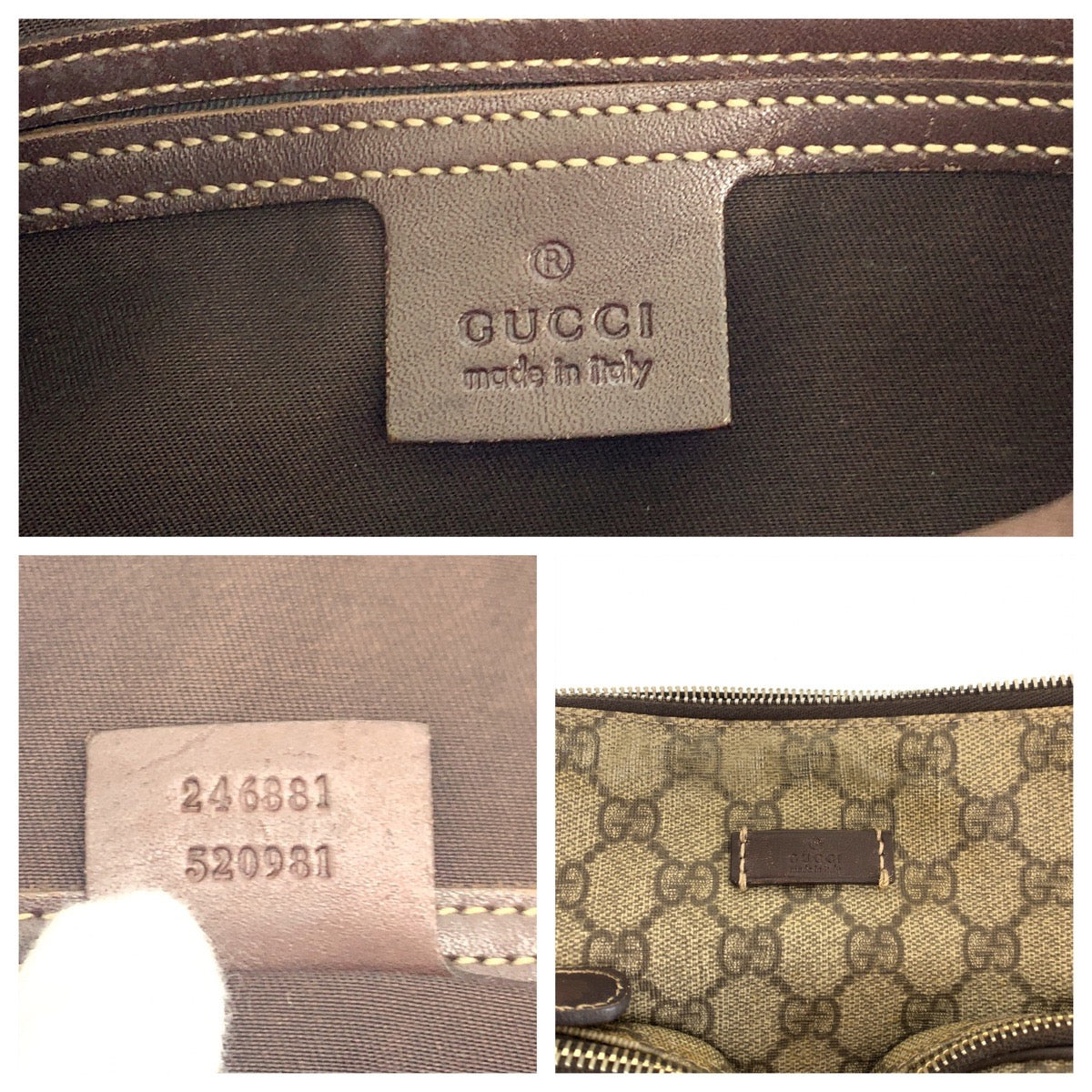 GUCCI Shoulder Bag 246861 GG Supreme Canvas Brown Beige SilverMetal Shoulder Bag Messenger bag Women