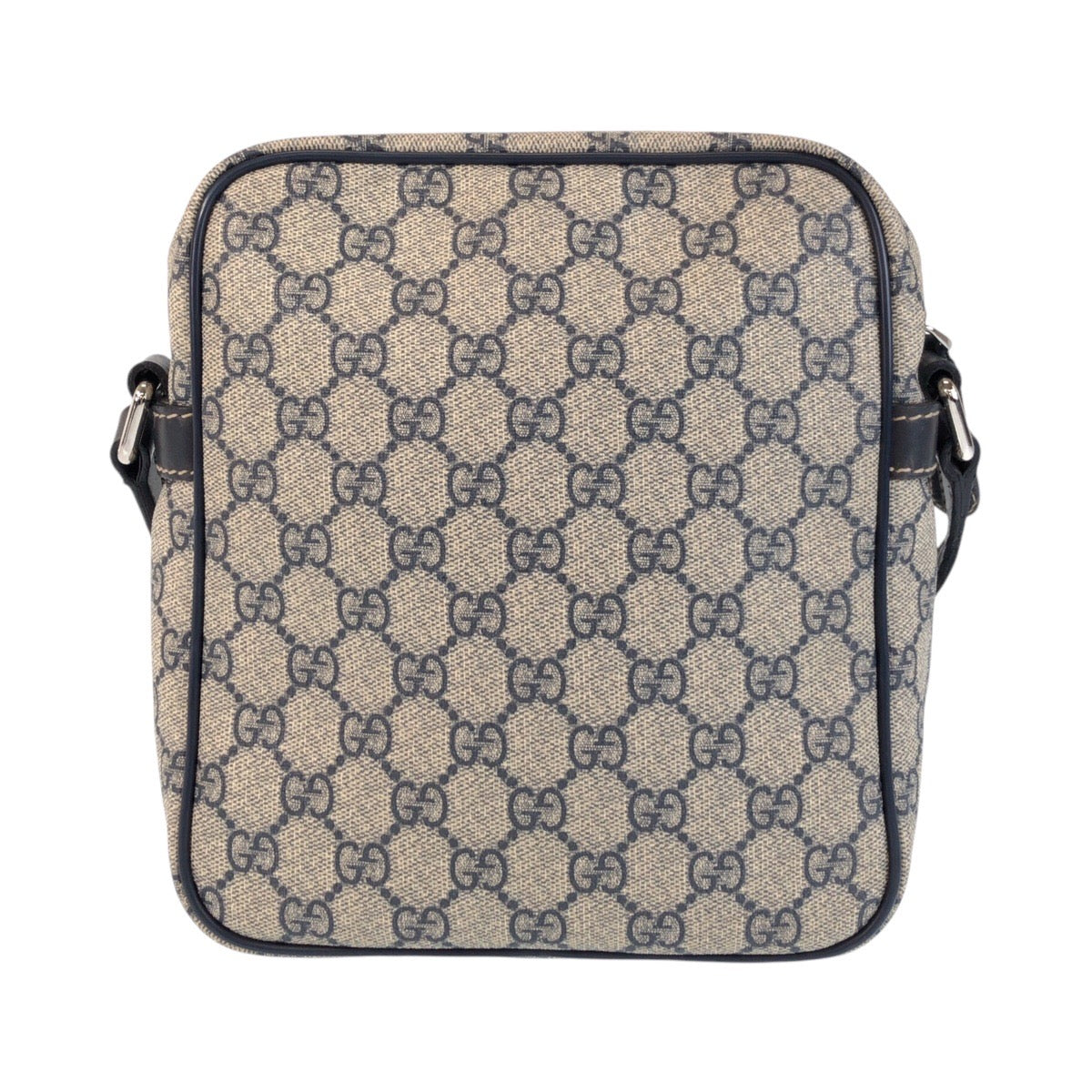 GUCCI Shoulder Bag 233268 GG Supreme canvas, leather Gray Navy SilverMetal Shoulder Bag pochette Women