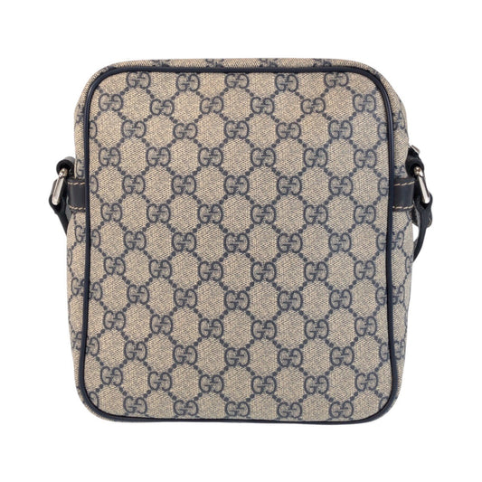 GUCCI Shoulder Bag 233268 GG Supreme canvas, leather Gray Navy SilverMetal Shoulder Bag pochette Women