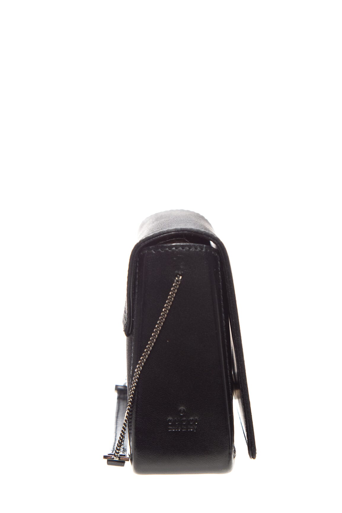 Gucci Black Satin and Leather Small Handbag