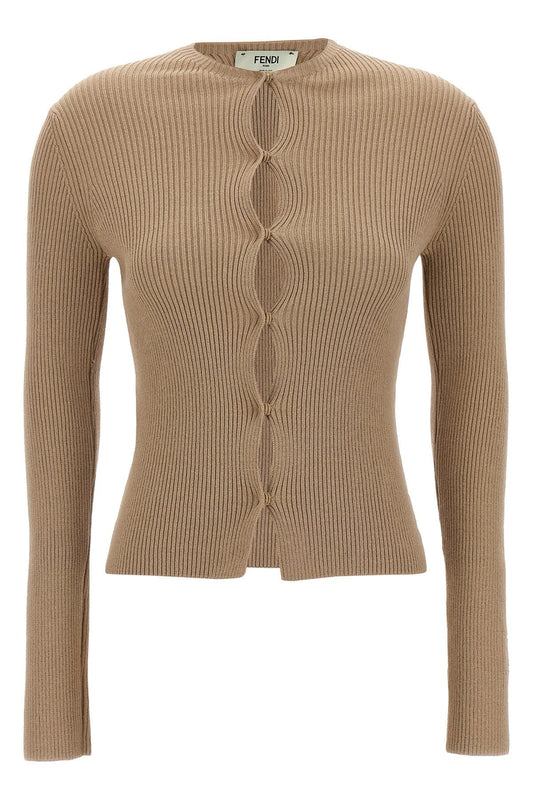 Fendi Women Ribbed Cardigan