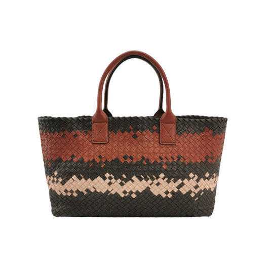 Bottega Veneta Cabat Tote Intreccio Leather Multicolor Brown Burgundy Beige 42cm