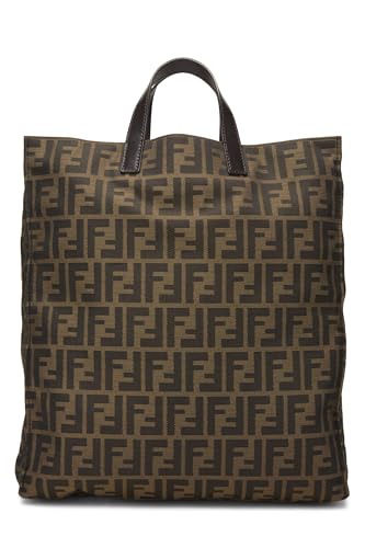Fendi, Brown Zucca Canvas Vertical Tote Medium, Brown