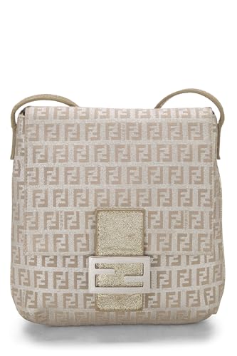 Fendi, Gold Lurex Zucchino Canvas Tube Messenger Bag Small, Gold