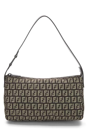 Fendi, Brown Zucchino Canvas Shoulder Bag, Brown