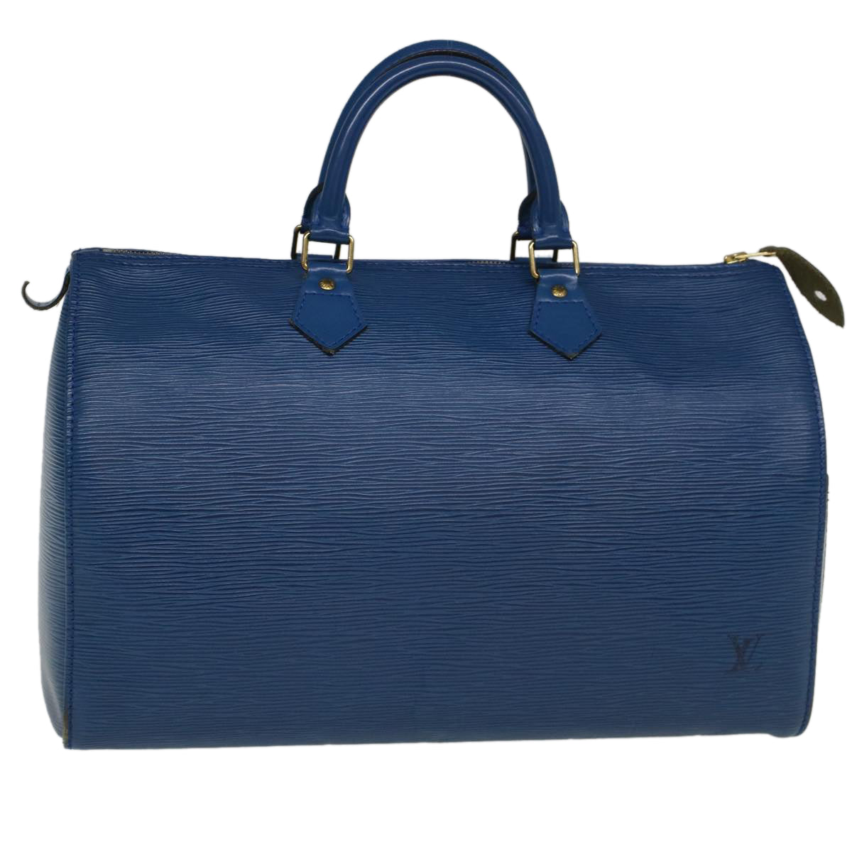 LOUIS VUITTON Epi Speedy 35 Hand Bag Blue M42995 LV Auth 42797