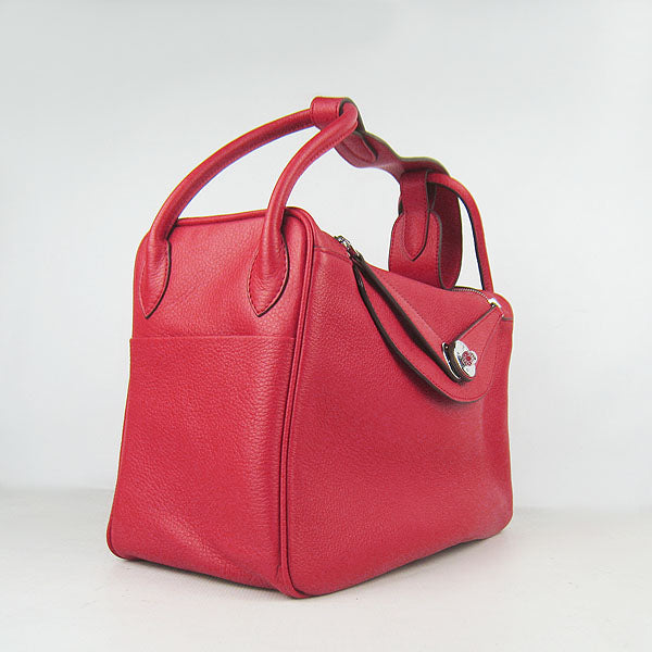 Luxury Hermes Lindy 34cm Handbag 6208 Red Silver