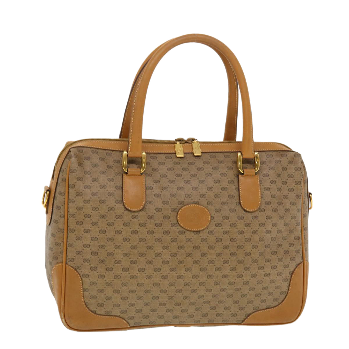Gucci Leather Canvas Handbag