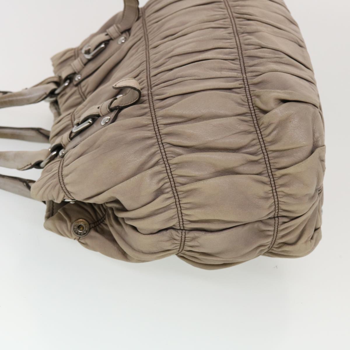 Prada Hand Bag Leather 2way Gray