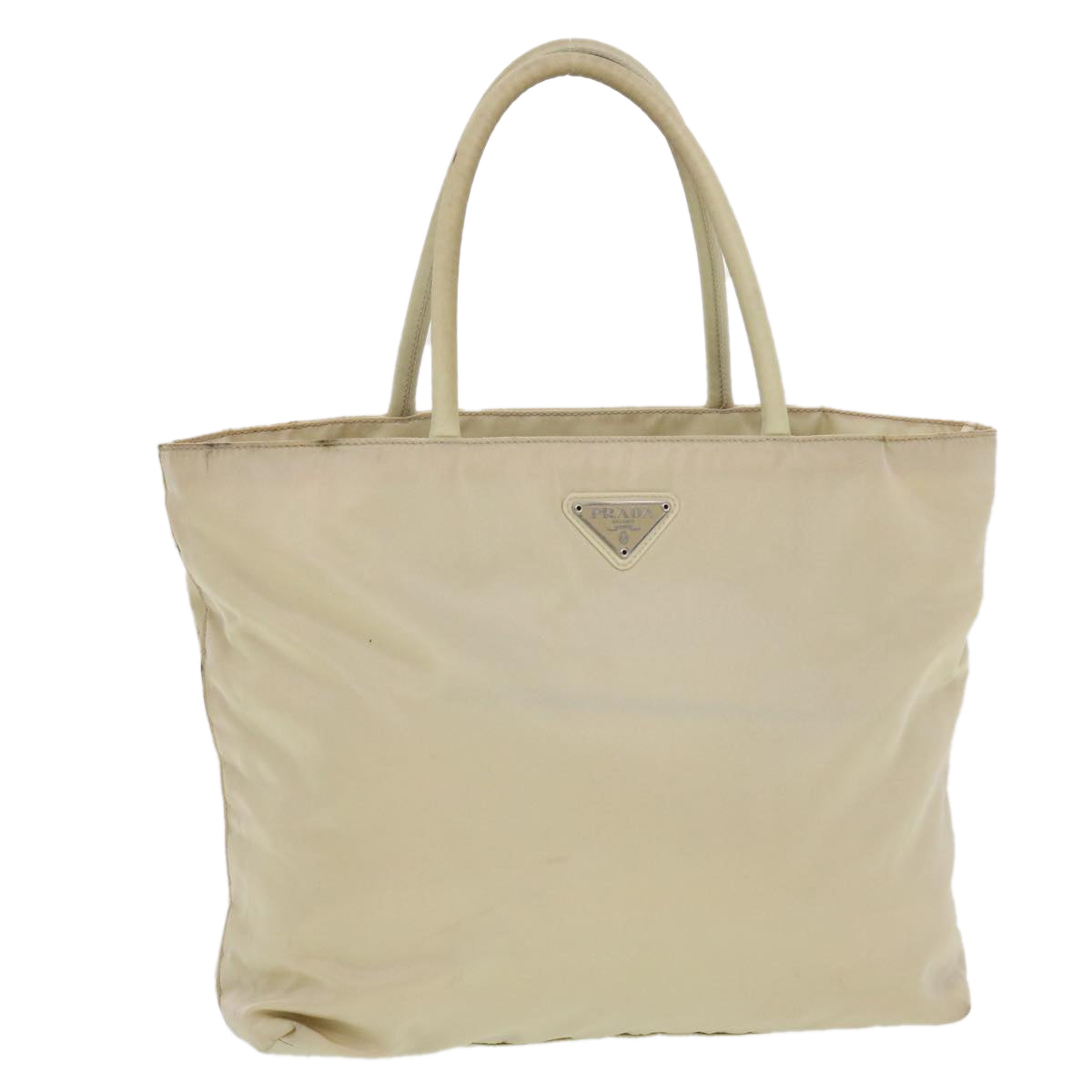 Prada Hand Bag Nylon Beige