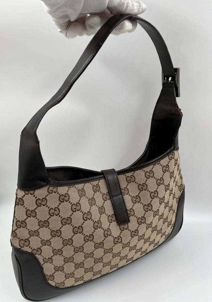 Gucci Jackie Leather Canvas Shoulder Bag Style 7