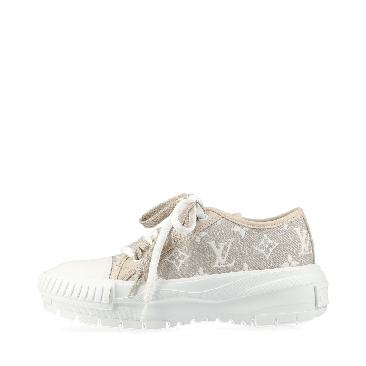 Louis Vuitton LV squadline 22 canvas x leather sneaker 35 ladies beige x white LD1212 monogram LV logo stor bag store