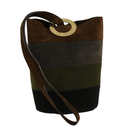 Luxury CELINE Shoulder Bag Suede Brown 43709