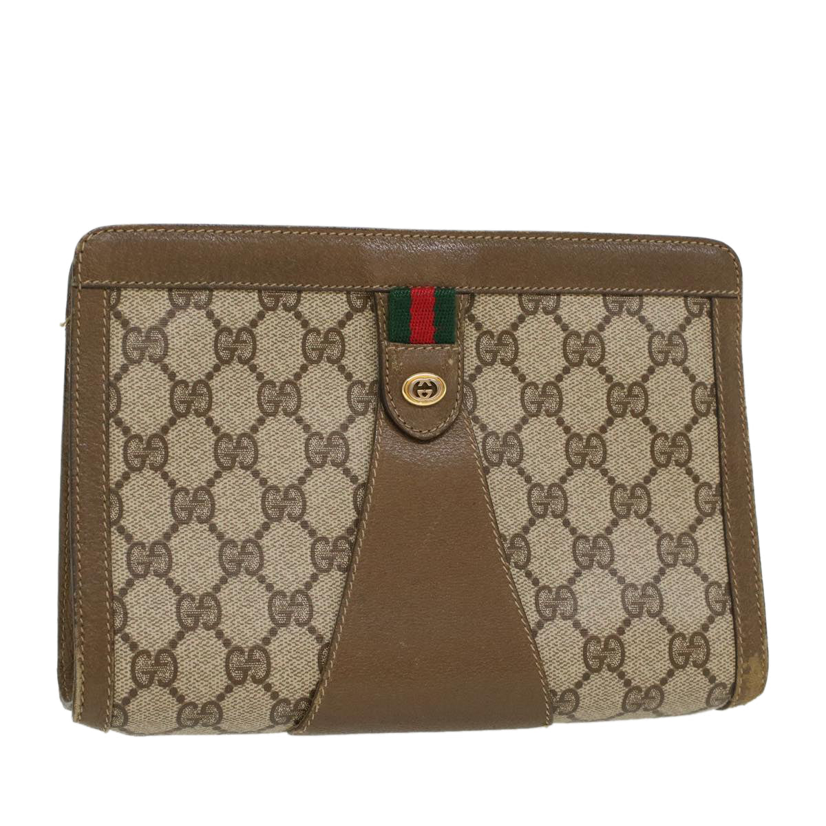 Gucci Leather Canvas Clutch