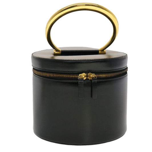 Luxury CELINE Vany Cosmetic Pouch Leather Black 43930