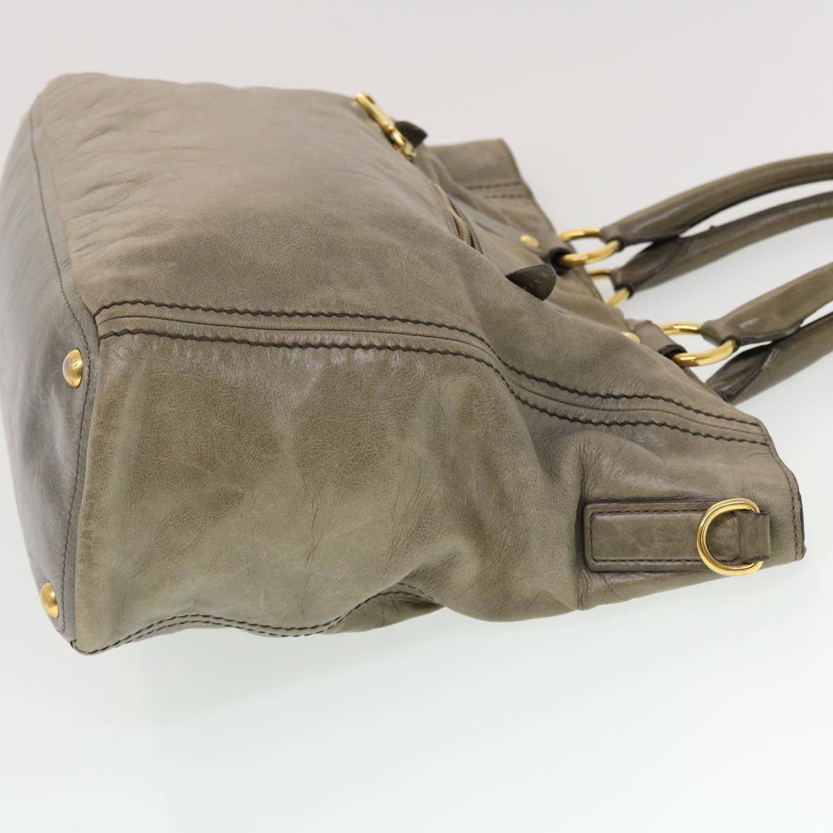 Prada Hand Bag Leather 2way Gray