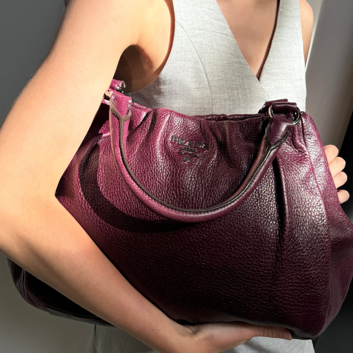 Prada Vitello Daino Top Shoulder Bag TWS