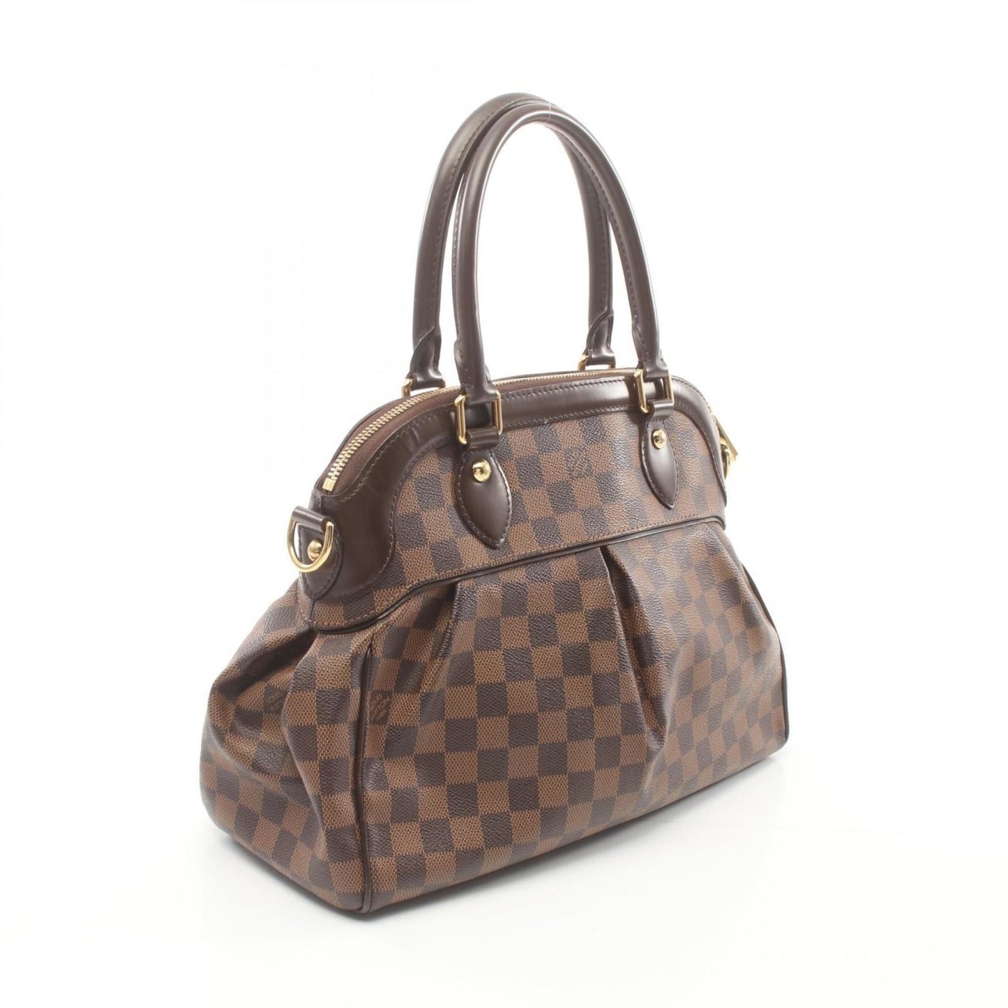 Louis Vuitton Coated Canvas Damier Canvas Leather Handbag