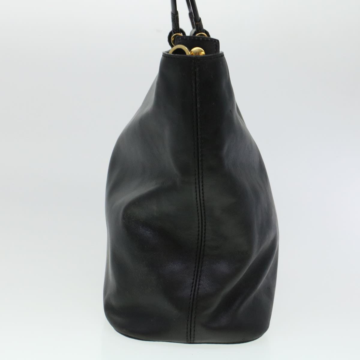 Luxury CELINE Tote Bag Leather 2way Black 44998