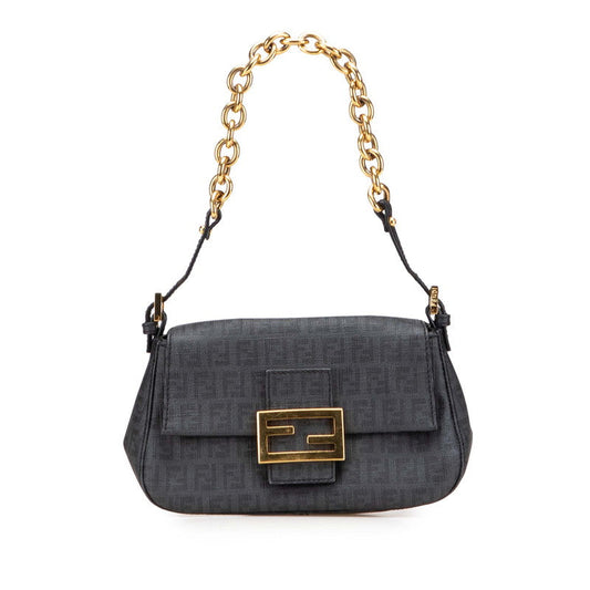 Fendi Mamma Baguette Zucchino PVC Leather Handbag