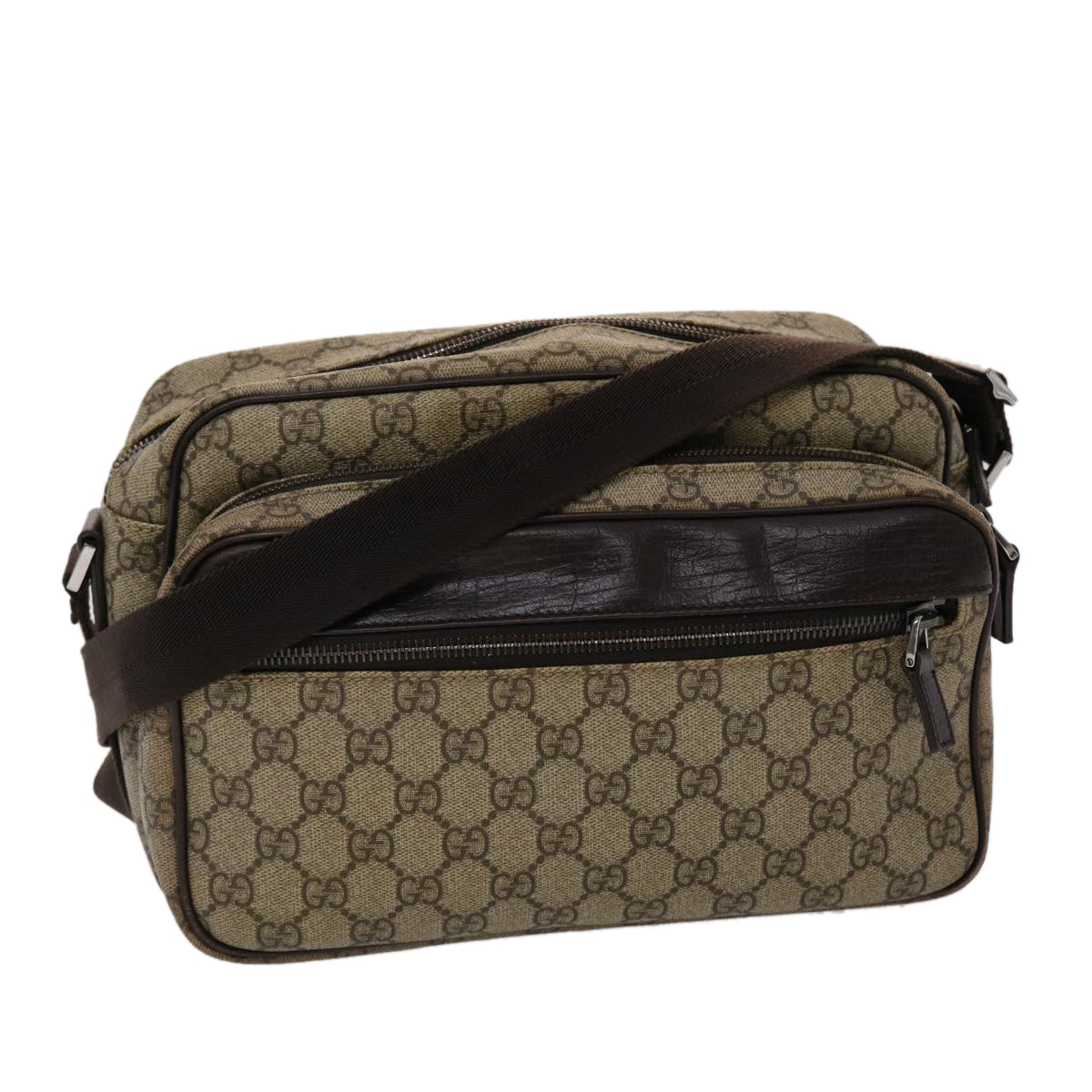 Gucci Leather Canvas Shoulder Bag