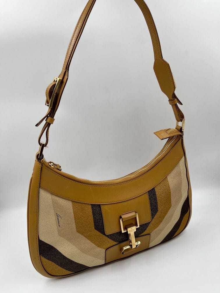 Gucci Jackie Leather Nylon Shoulder Bag Style 6