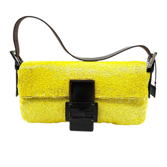 Fendi Baguette Shoulder bag with Glitter Yellow Beads