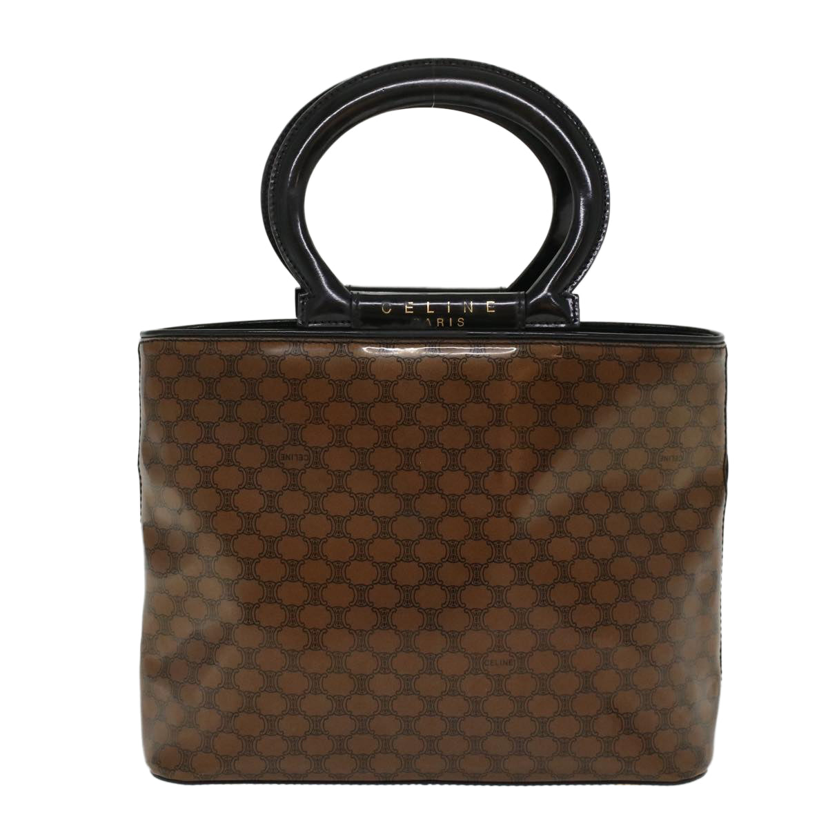 Luxury CELINE Macadam Canvas Hand Bag Brown 47388