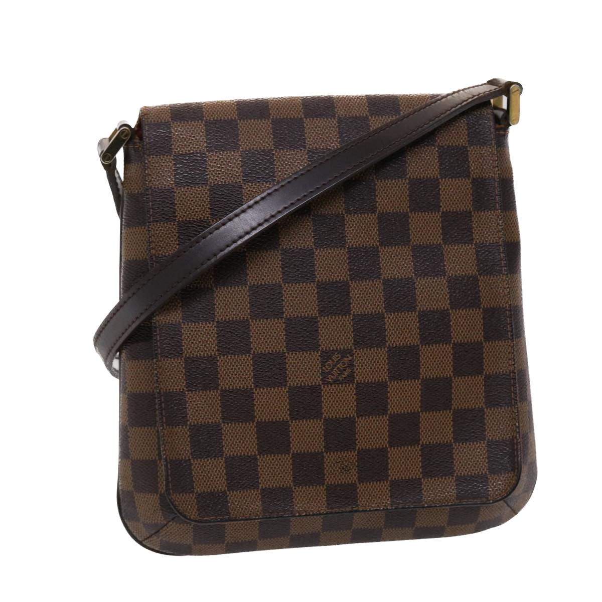LOUIS VUITTON Damier Ebene Mtte Salsa Long Shoulder Bag N51300 LV Auth 47511