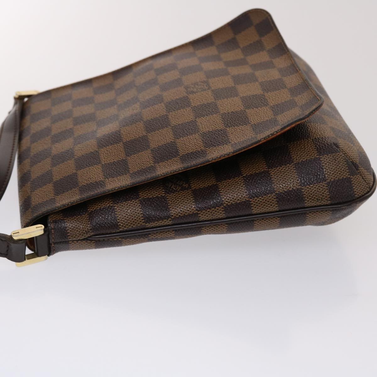 LOUIS VUITTON Damier Ebene Mtte Salsa Long Shoulder Bag N51300 LV Auth 47511