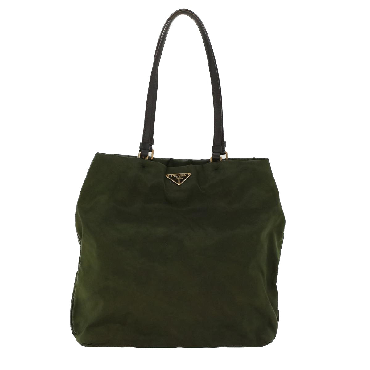 Prada Hand Bag Nylon Khaki
