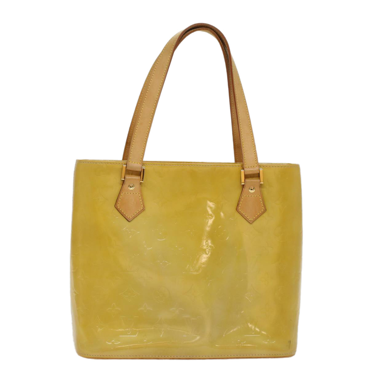 LOUIS VUITTON Monogram Vernis Houston Hand Bag Beige M91004 LV 47975