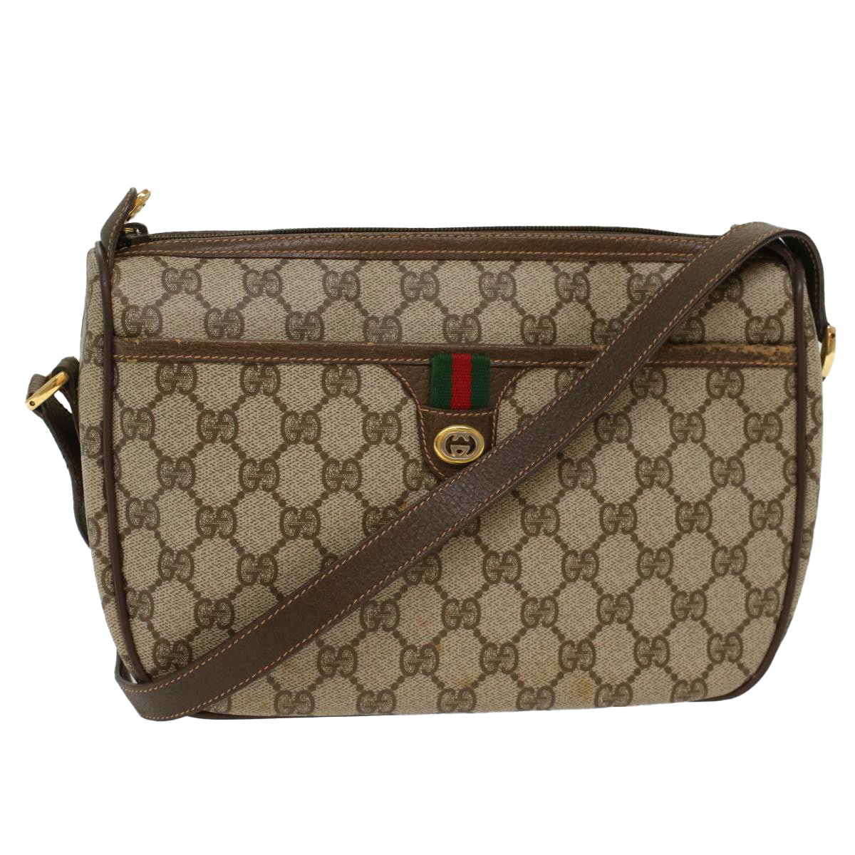 Gucci Leather Canvas Shoulder Bag