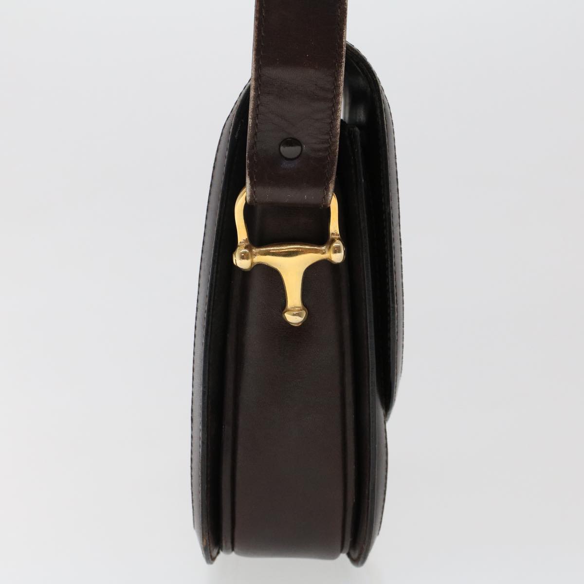 Luxury CELINE C Macadam Canvas Horse Carriage Shoulder Bag Beige Dark Brown 48460