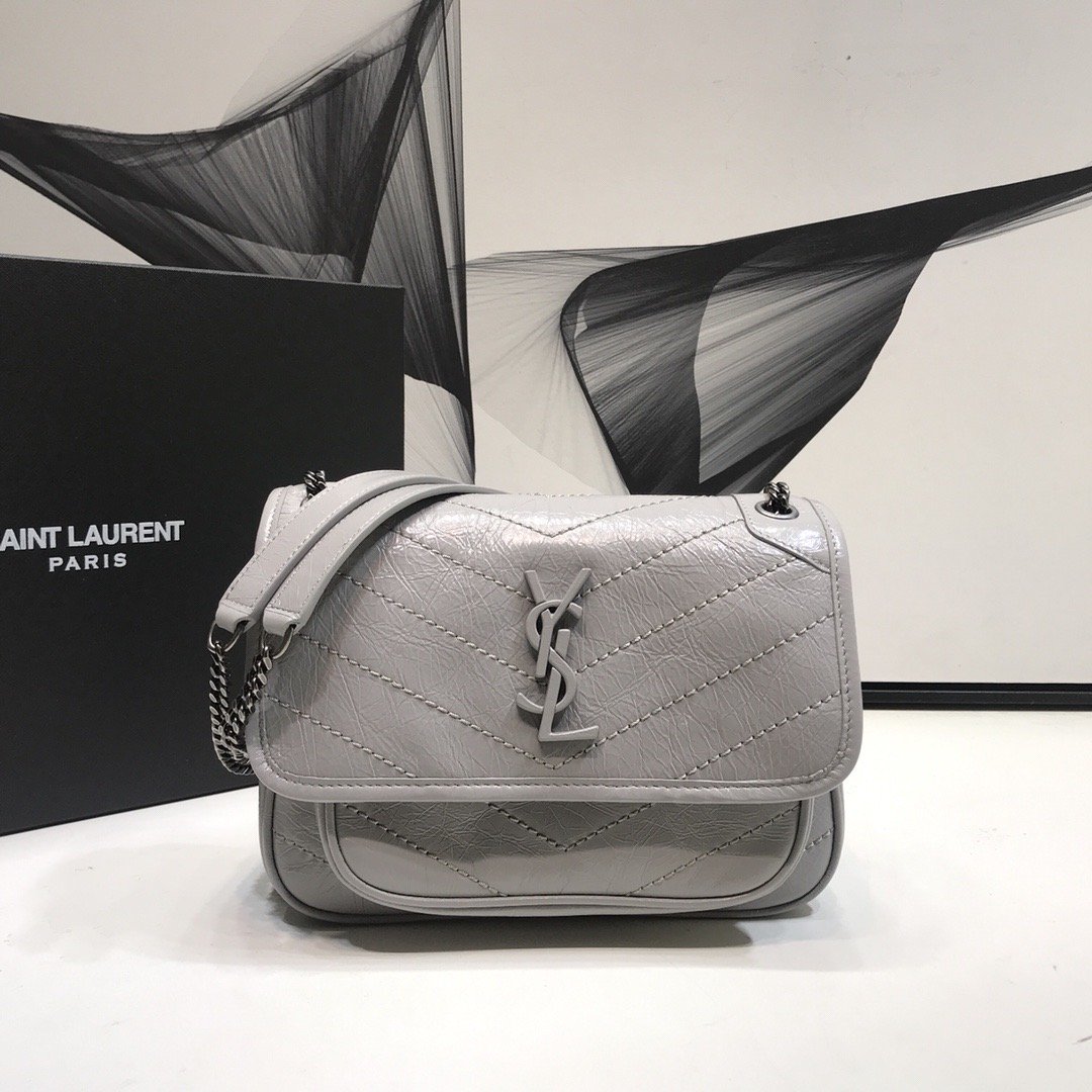 Yves Saint Laurent Niki Baby Chain Bag Grey