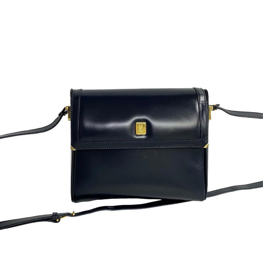 GUCCI Shoulder Bag leather Navy