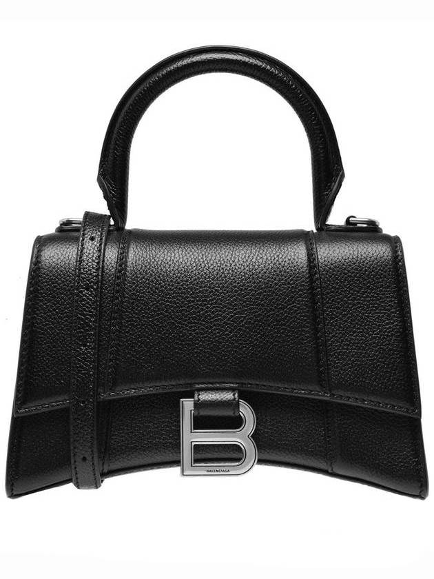 Luxury Balenciaga Trending 2026 Hourgrass Small Grained Calfskin Cross Bag Black