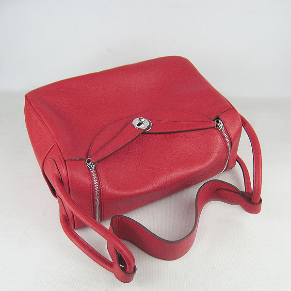 Luxury Hermes Lindy 34cm Handbag 6208 Red Silver