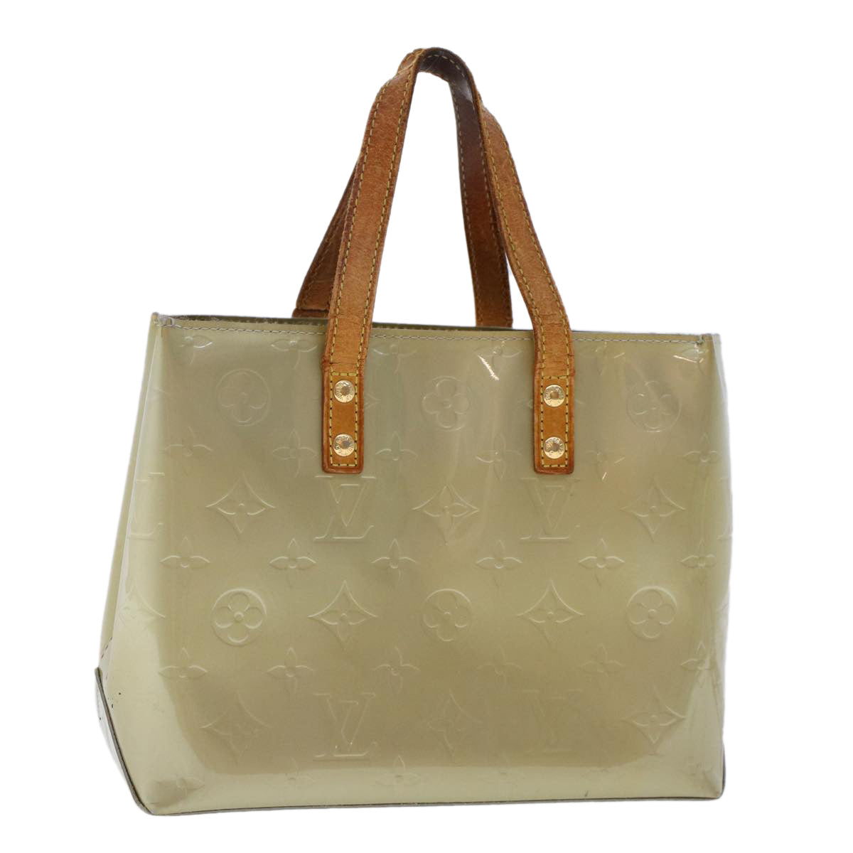 LOUIS VUITTON Monogram Vernis Reade PM Hand Bag Gris M91145 LV 49000