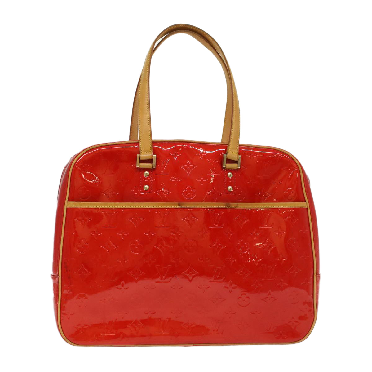 LOUIS VUITTON Monogram Vernis Sutton Hand Bag Red M91080 LV 49006