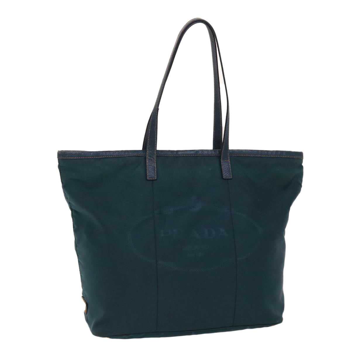 Prada Tote Bag Nylon Leather Green
