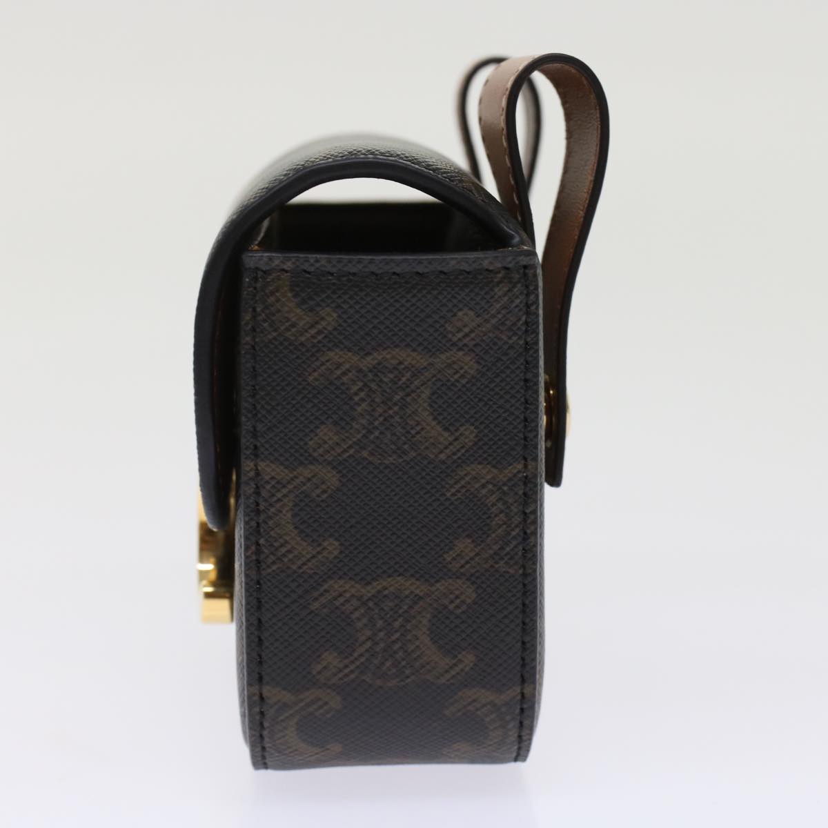 Luxury CELINE Mini Triomphe Belt Bag Pouch Triomphe Black 49435A