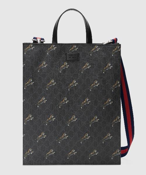 Gucci Monogram Nylon Leather Tote