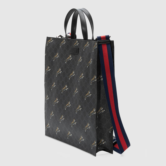 Gucci Monogram Nylon Leather Tote