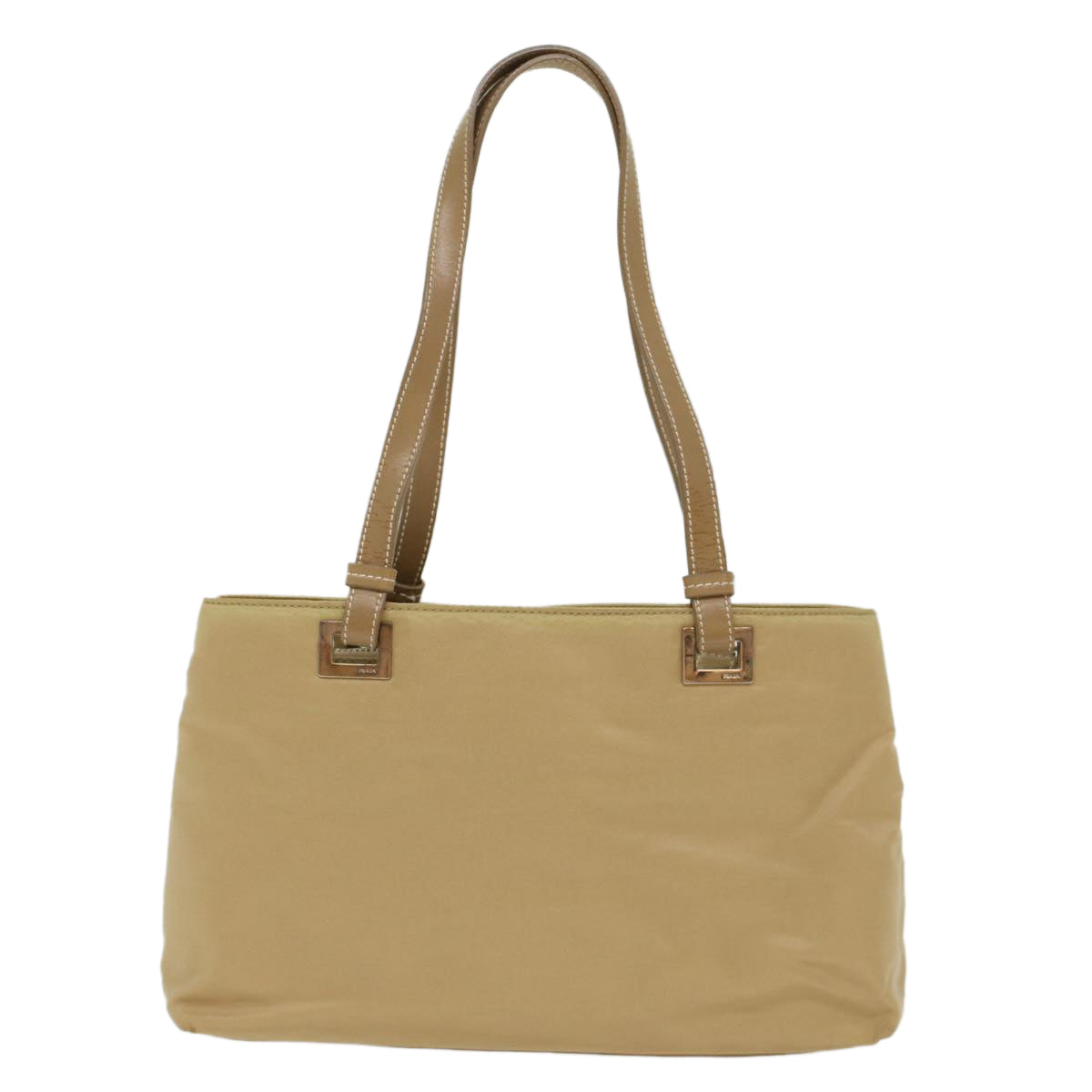 Prada Hand Bag Nylon Beige