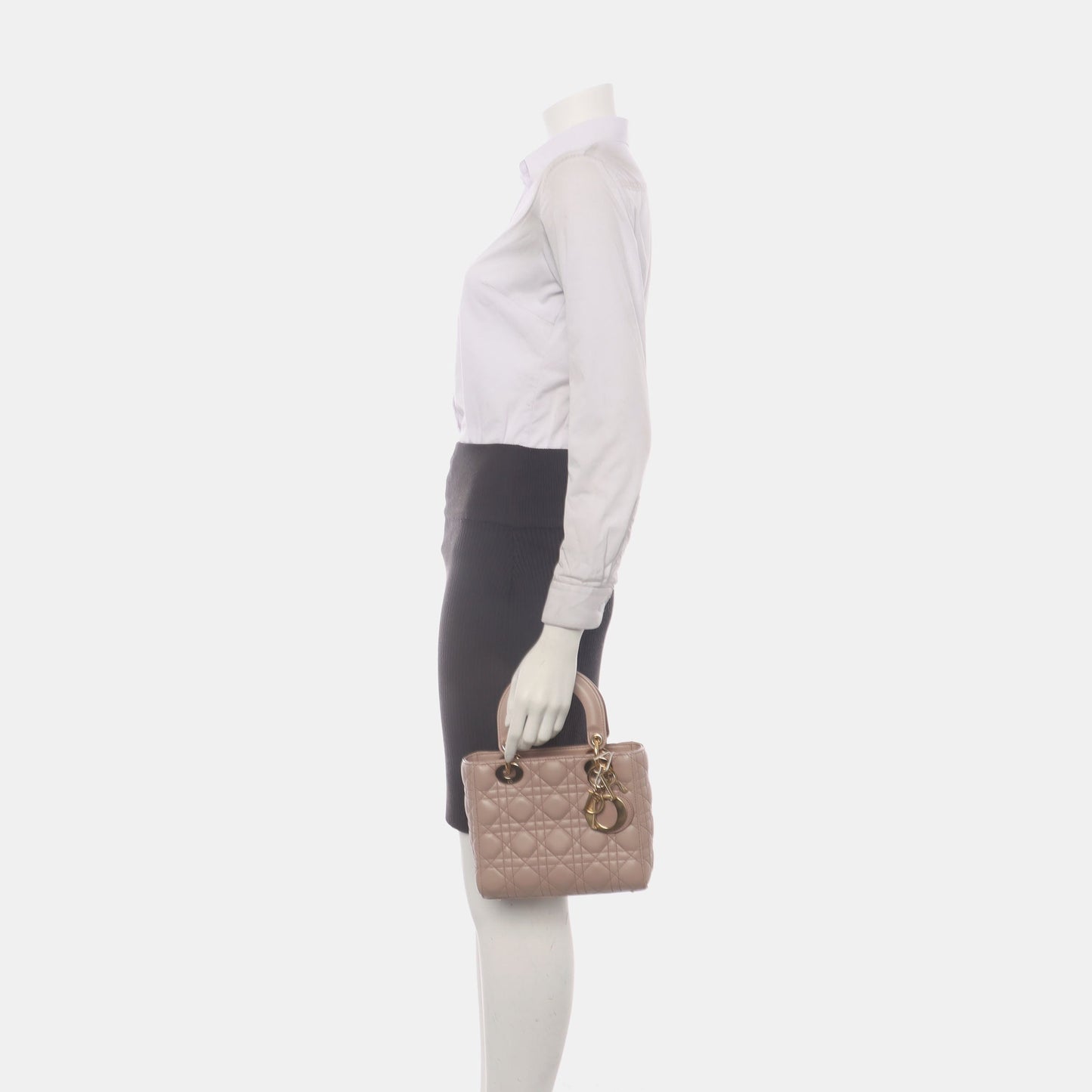 Lady Dior ABCdior Small Nude Pink Cannage Lambskin Handbag No Strap