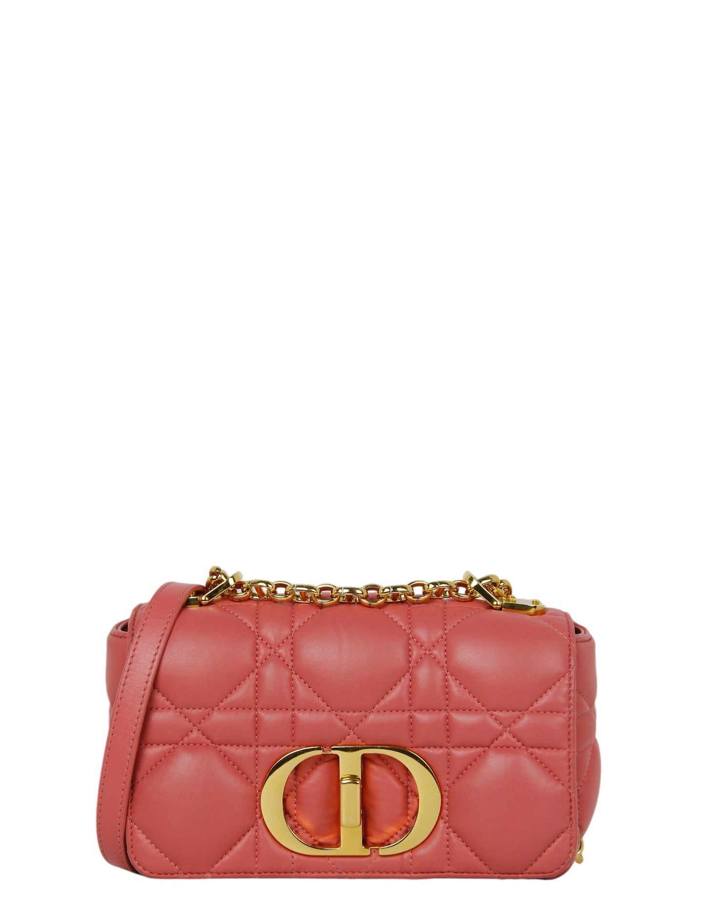 Christian Dior Pink Leather Cannage Small Caro Bag