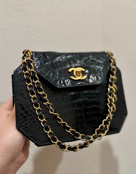 Chanel Crocodile Flap Clutch