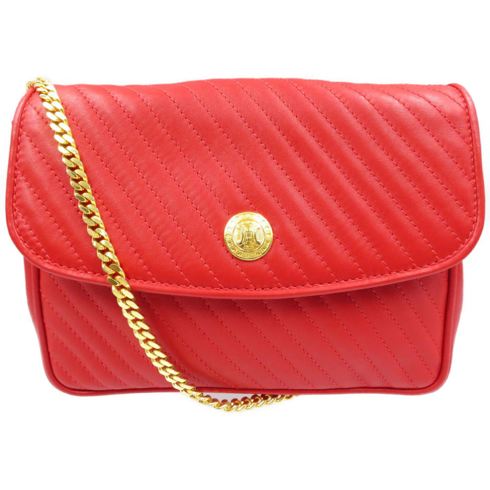 CELINE Shoulder Bag leather Red Women