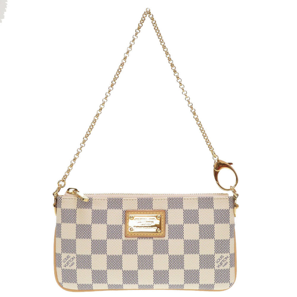 LOUIS VUITTON Pouch Damier Azur Canvas white Accessory pouch Damier Azur Pochette Mira MM Women